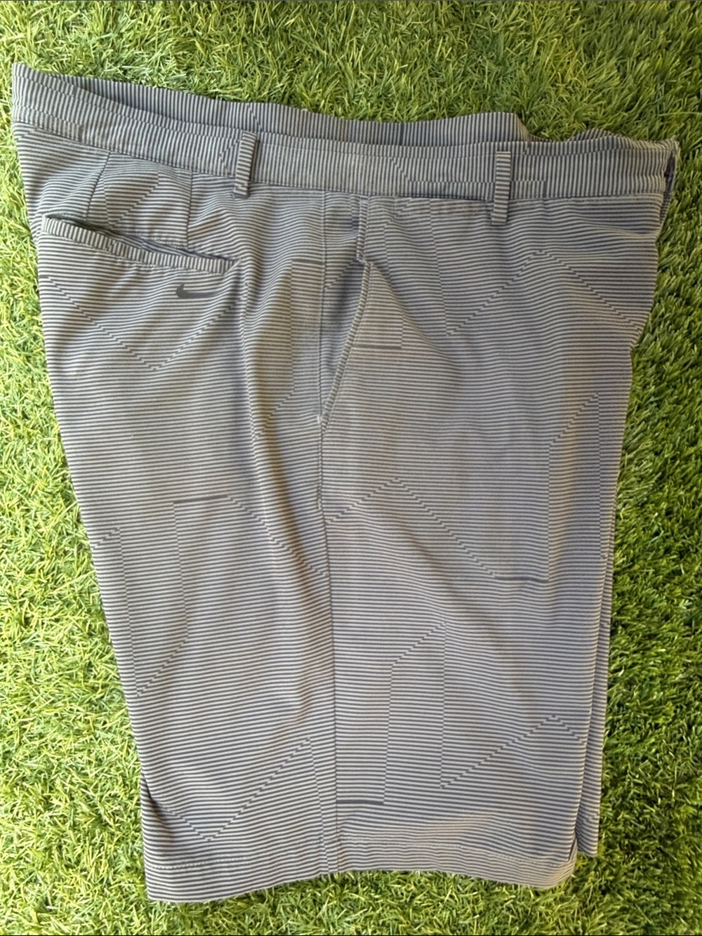 Nike Golf Dri-FIT Woven Stripe Geometric Shorts Gray Black Men’s 36